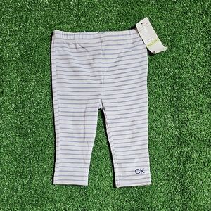 Calvin Klein Kids Leggings - White and Blue Stripes